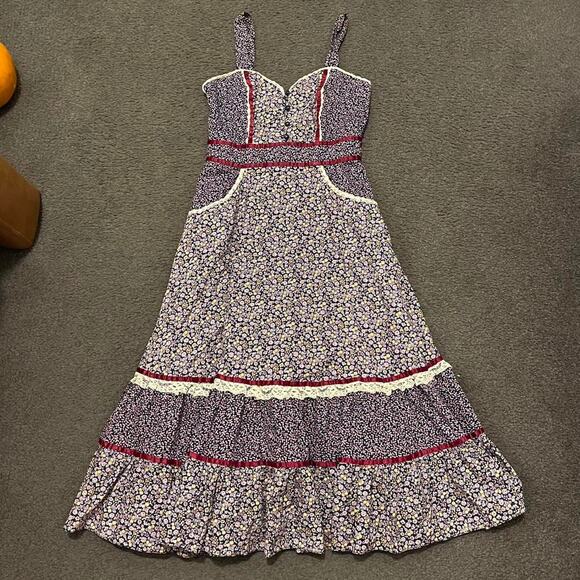 Vintage Gunne Sax Prairie Midi Dress - Picture 2 of 7